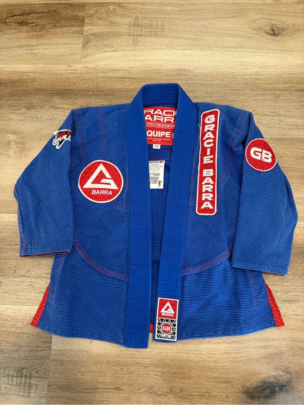 Gracie Barra Kimono Gi Jacket Youth Y2 Blue MMA Jiu Jitsu Uniform